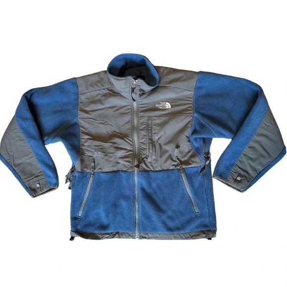 North Face Vintage Jacket Fleece Nylon Blue Gray Full Zip Women’s Size Small Y2K - Picture 1 of 9